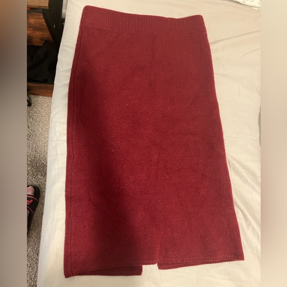 Lulu's Red Midi Pencil Skirt